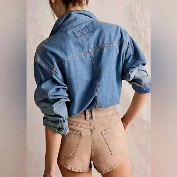 NWT! FP We The Free Prince Street Denim Shorts Sz 29